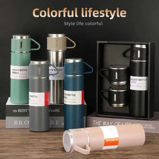 Stainless Steel Vacuum Flask Set | Hot & Cold